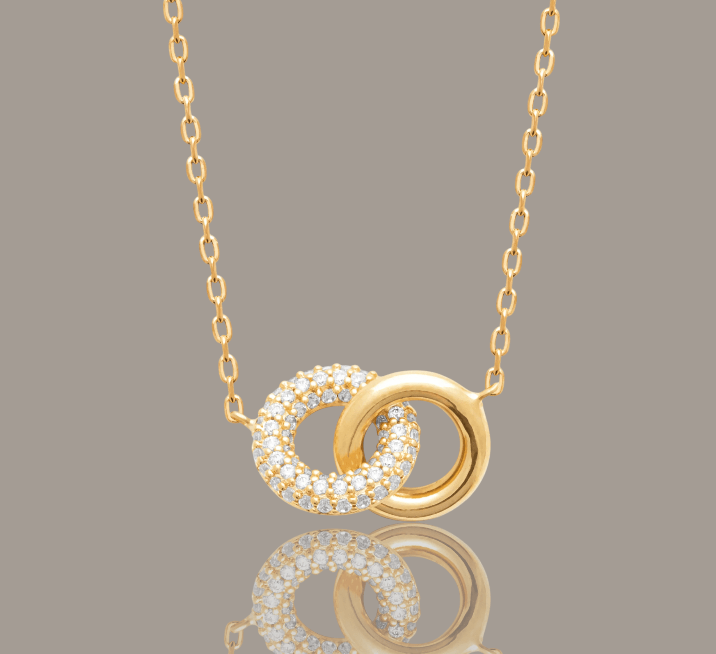 Linked Circle Stone-Set Pendant