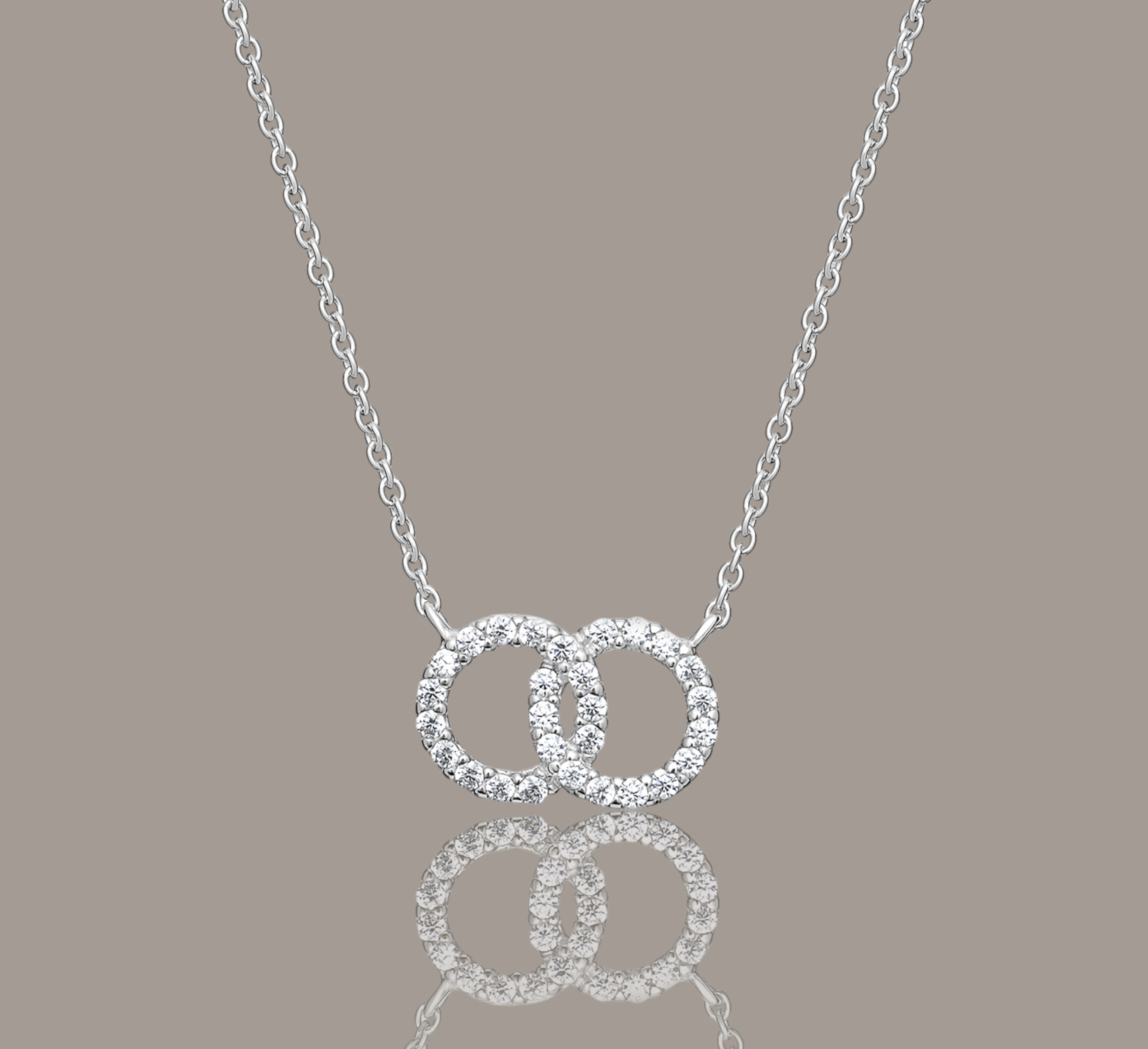 Double Hoop Stone-Set Pendant