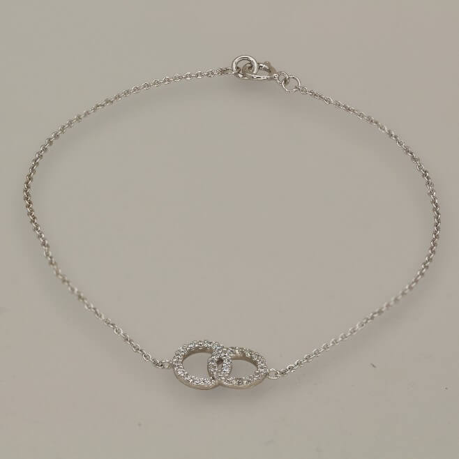 Double Hoop Stone Set Bracelet
