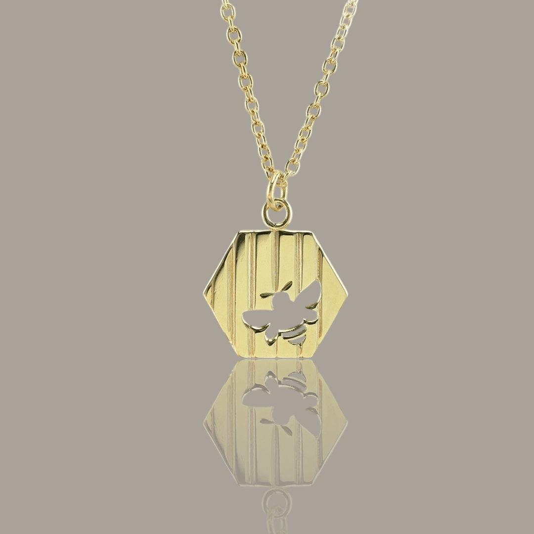 Striped hexagon Pendant - Neil Rayment Goldsmiths
