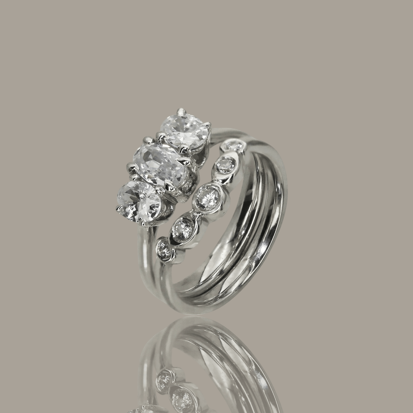 Isla' 3 Stone Diamond Engagement Ring