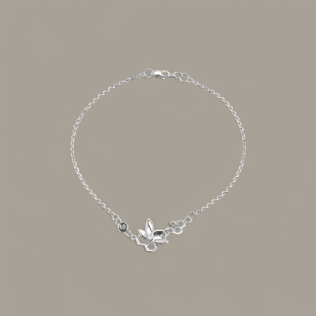 Flower and Honeycomb Bracelet - Neil Rayment Goldsmiths