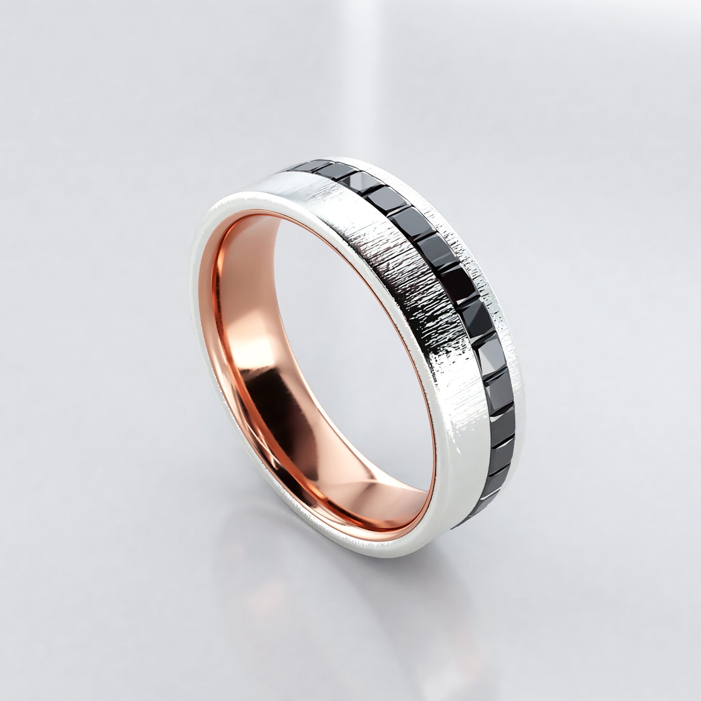 Elkan: Men's Two Tone Wedding Band