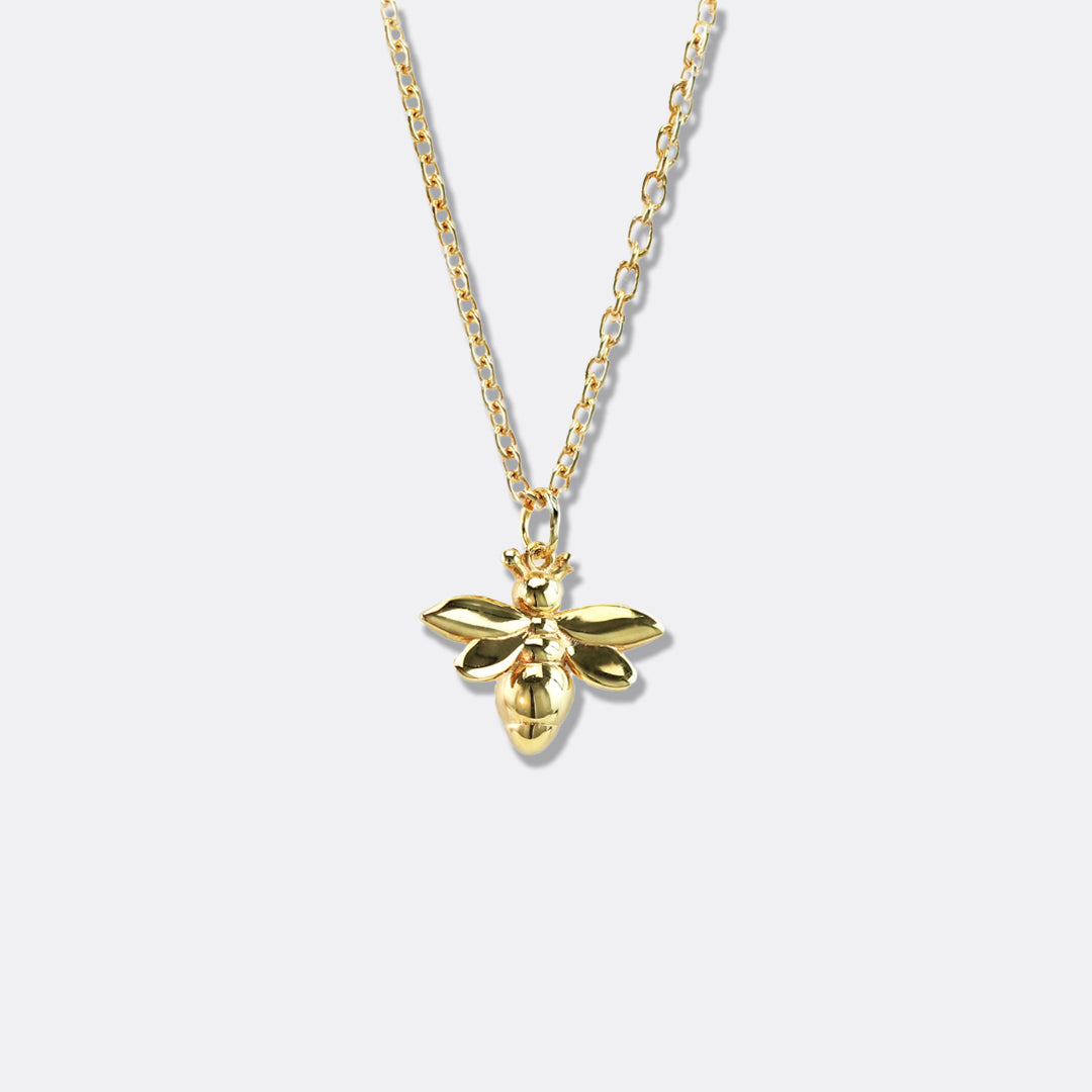 Bee Alive: 18ct Yellow Gold Plated Medium Bee Pendant