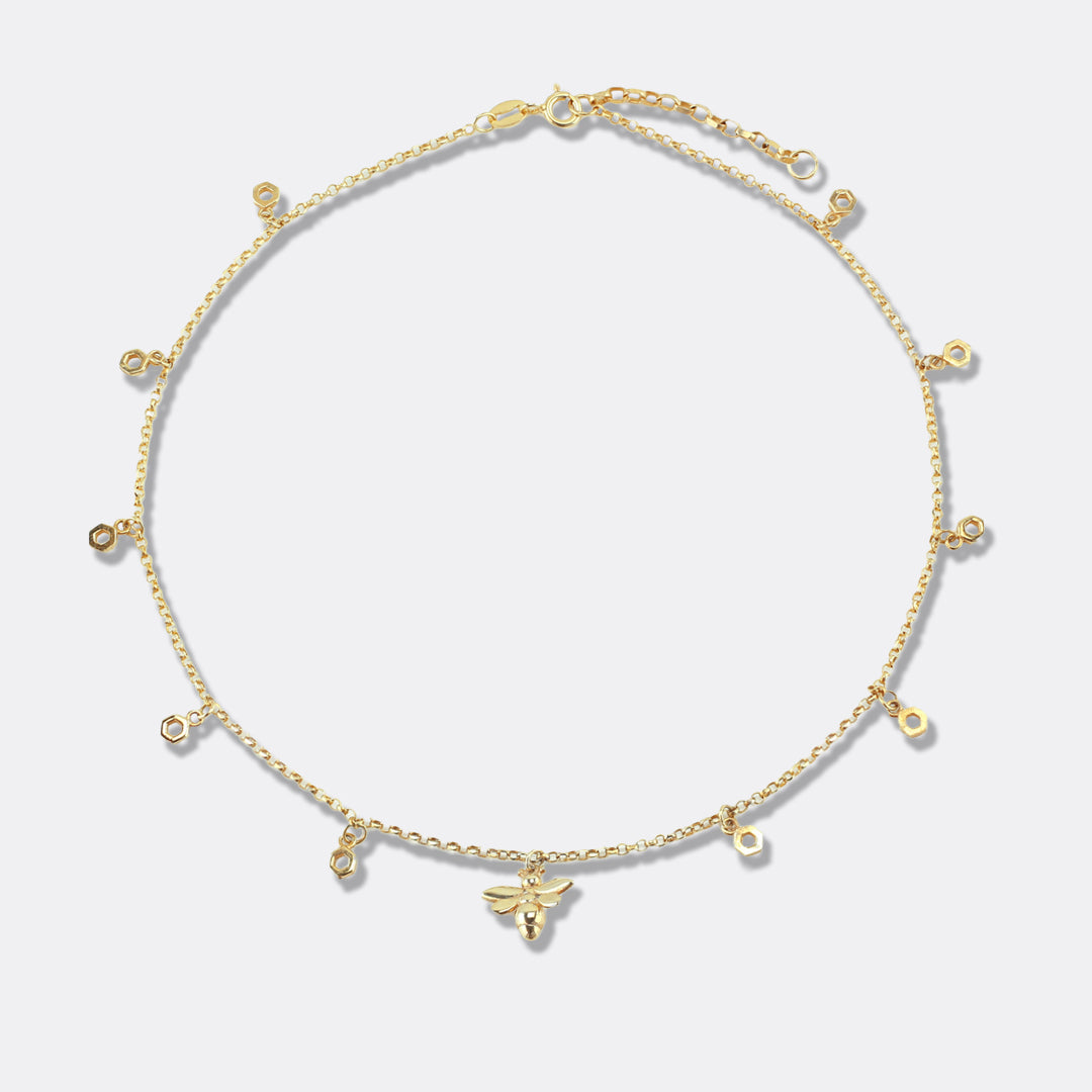 Bee Alive: 18ct Yellow Gold Plated Bee Choker