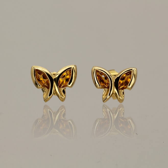 Citrine Butterfly Earrings