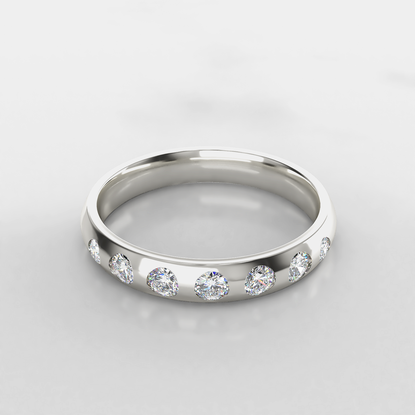 Elsbeth: 18ct White Gold Diamond Set Wedding Ring