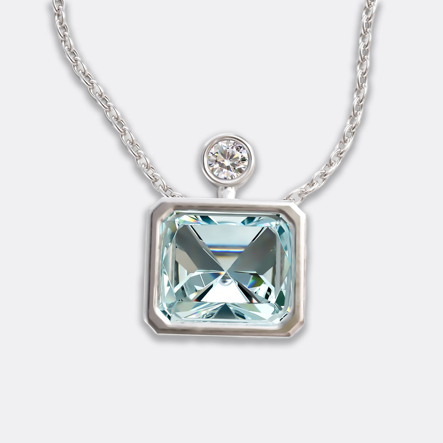 Ella: 9ct White Gold Aquamarine Pendant