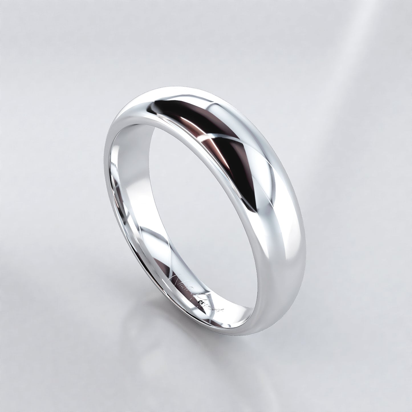 Tapered Men's Wedding Ring in 18ct White Gold