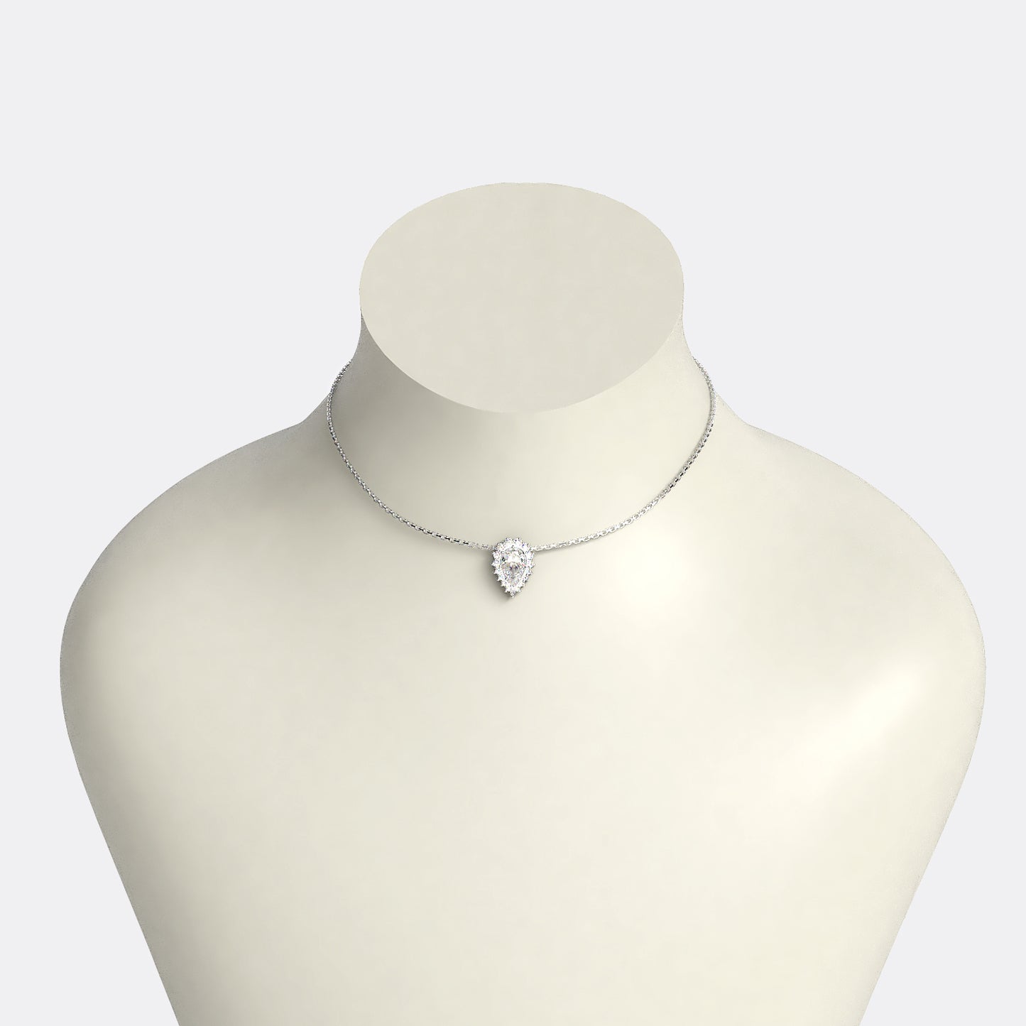 Pear Drop: 18ct White Gold Diamond Pendant