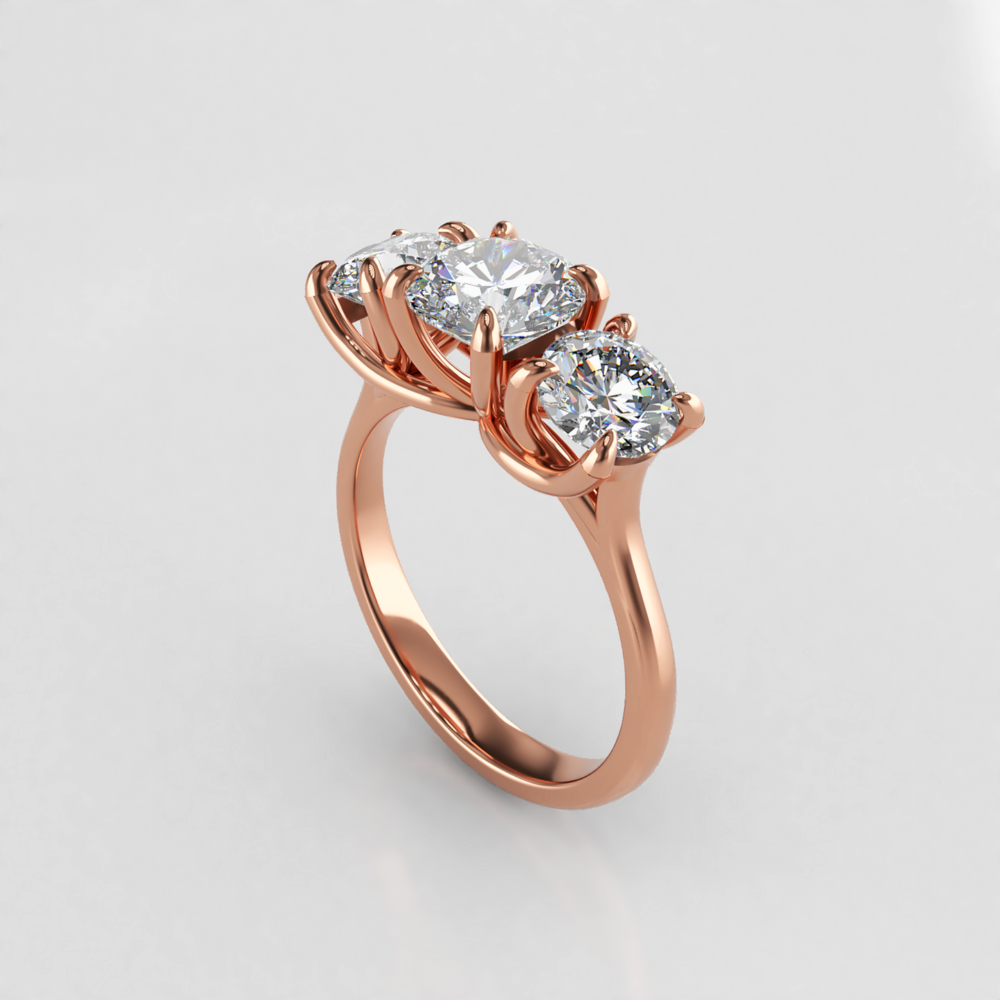 Incandescent:  Vintage Diamond Trilogy Engagement Ring