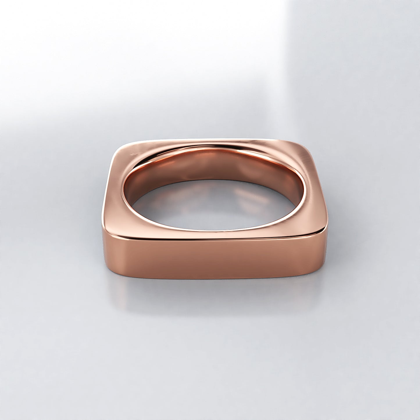 Square Asha: 18ct Rose Gold Wedding Band