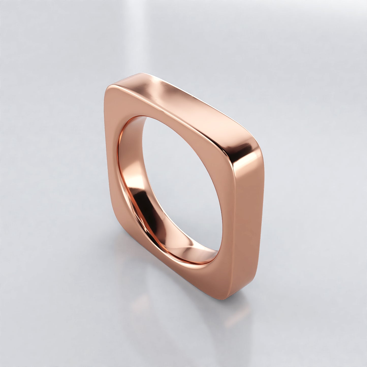 Square Asha: 18ct Rose Gold Wedding Band