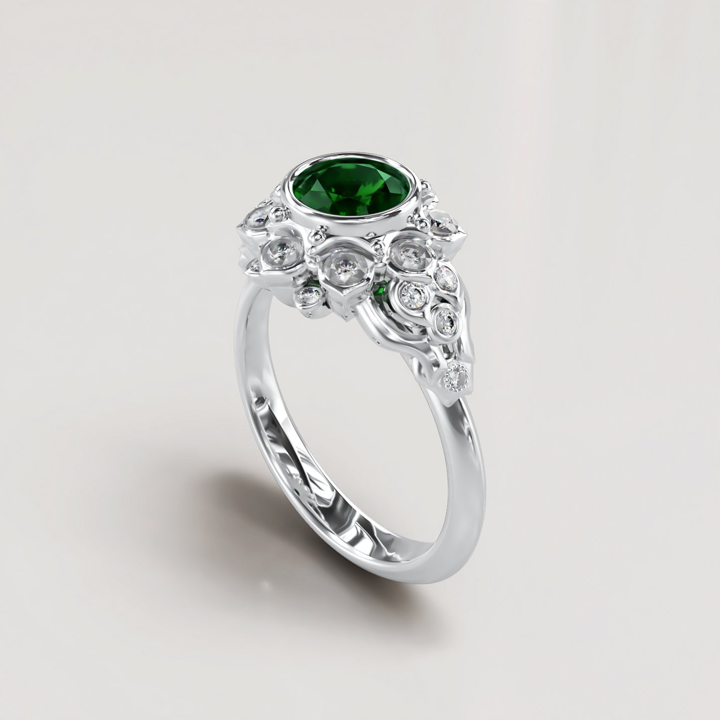 Majesty: Vintage 18ct White Gold Ruby and Diamond Engagement Ring - Neil Rayment Goldsmiths