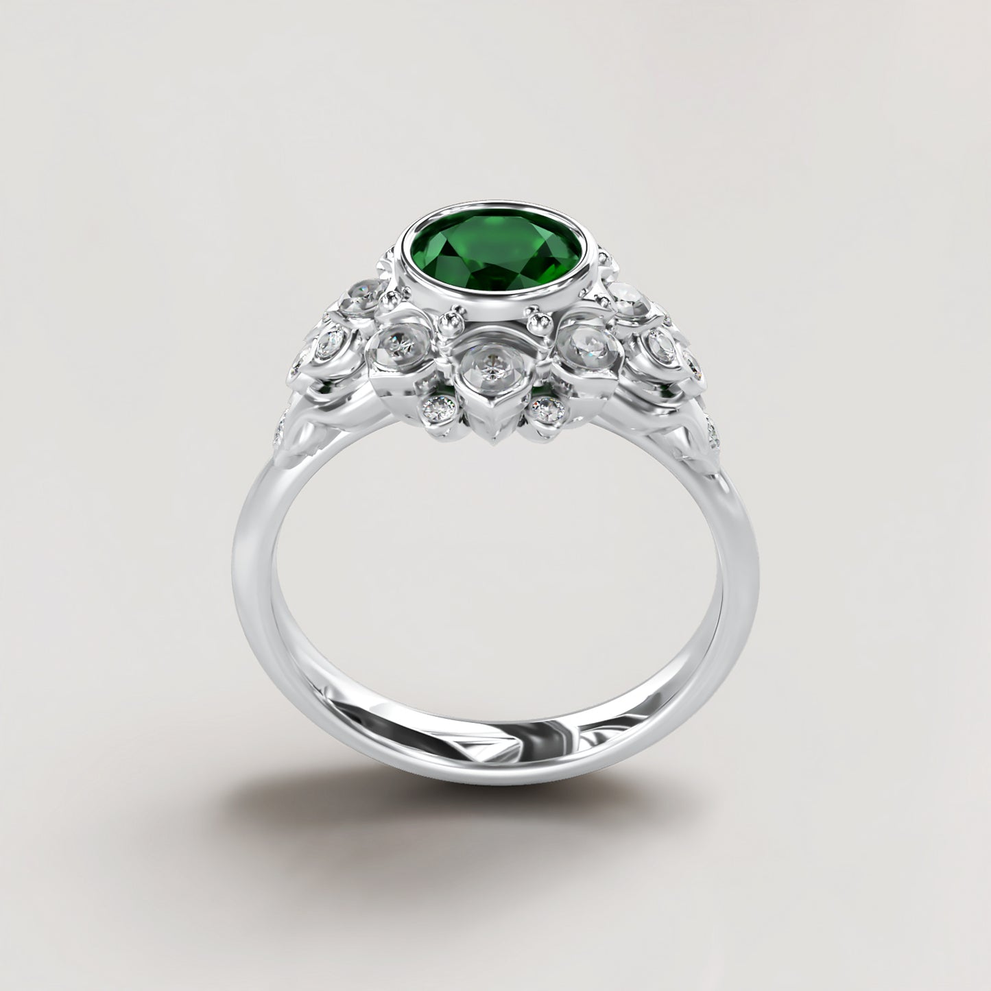 Majesty: Vintage 18ct White Gold Ruby and Diamond Engagement Ring - Neil Rayment Goldsmiths