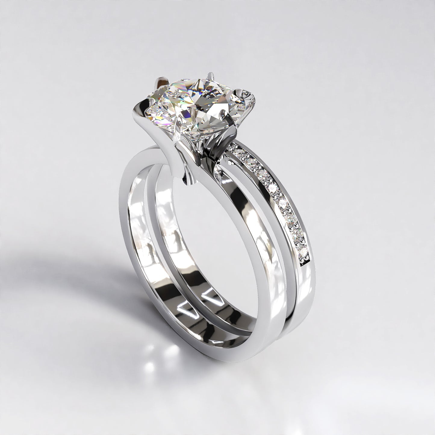 Sophie: Platinum Diamond Channel Set Fitted Wedding Ring