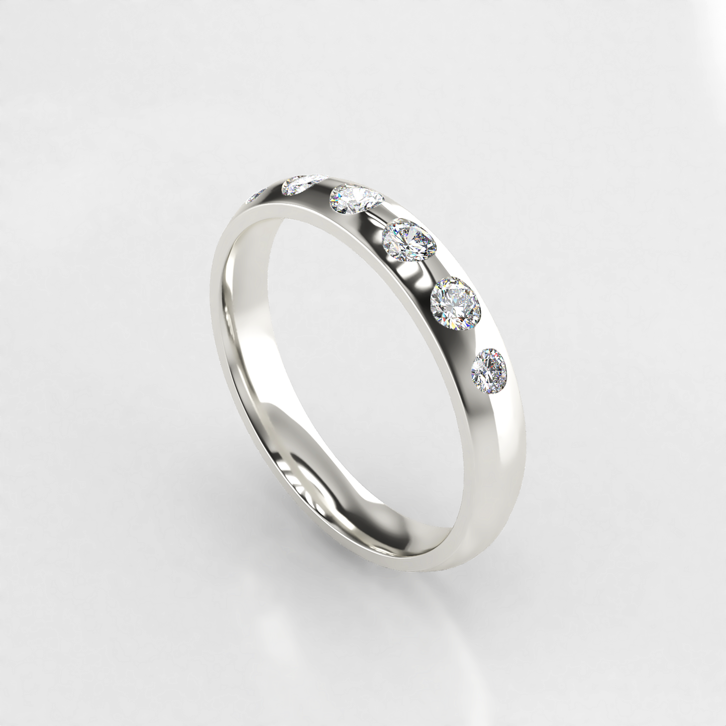 Elsbeth: 18ct White Gold Diamond Set Wedding Ring