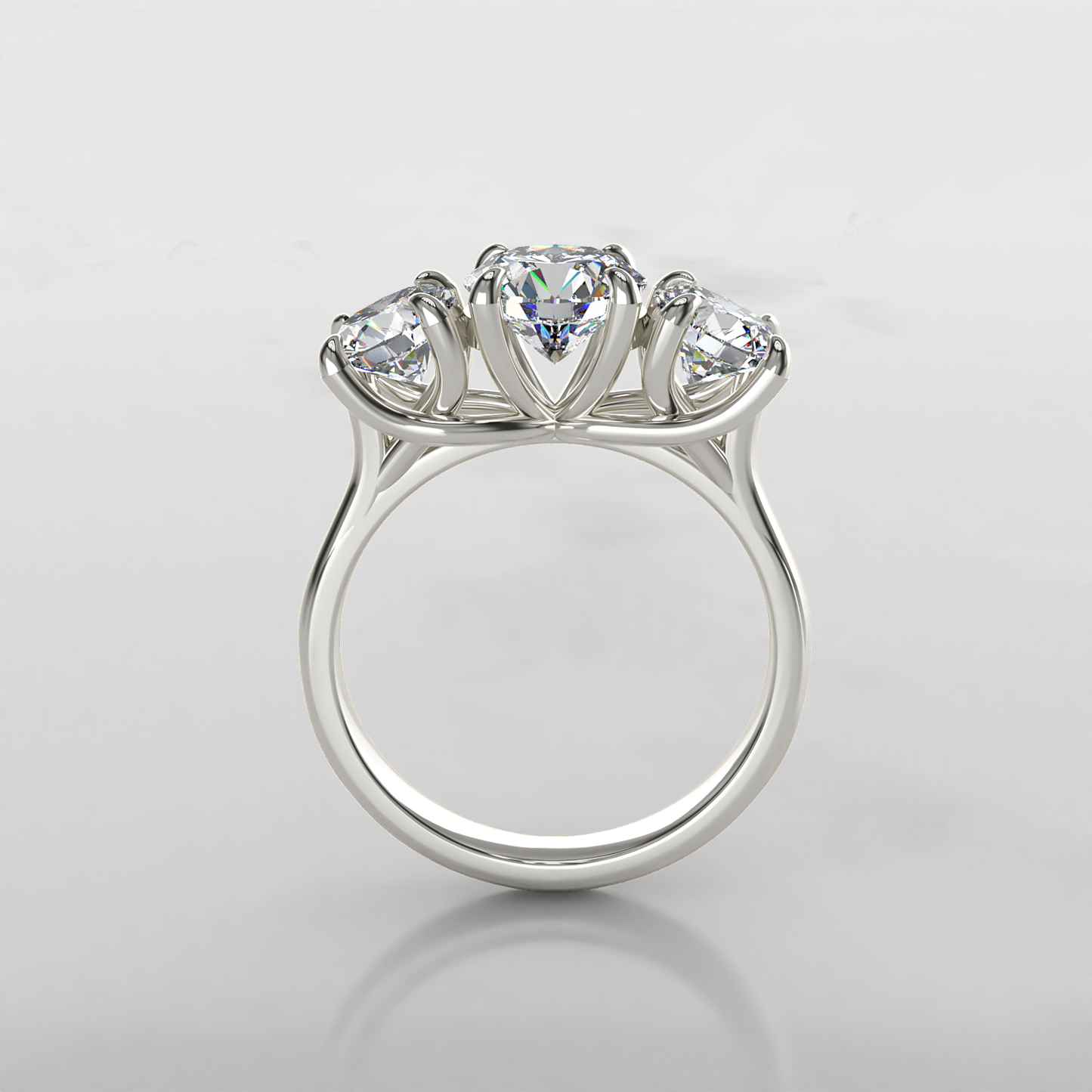 Incandescent:  Vintage Diamond Trilogy Engagement Ring