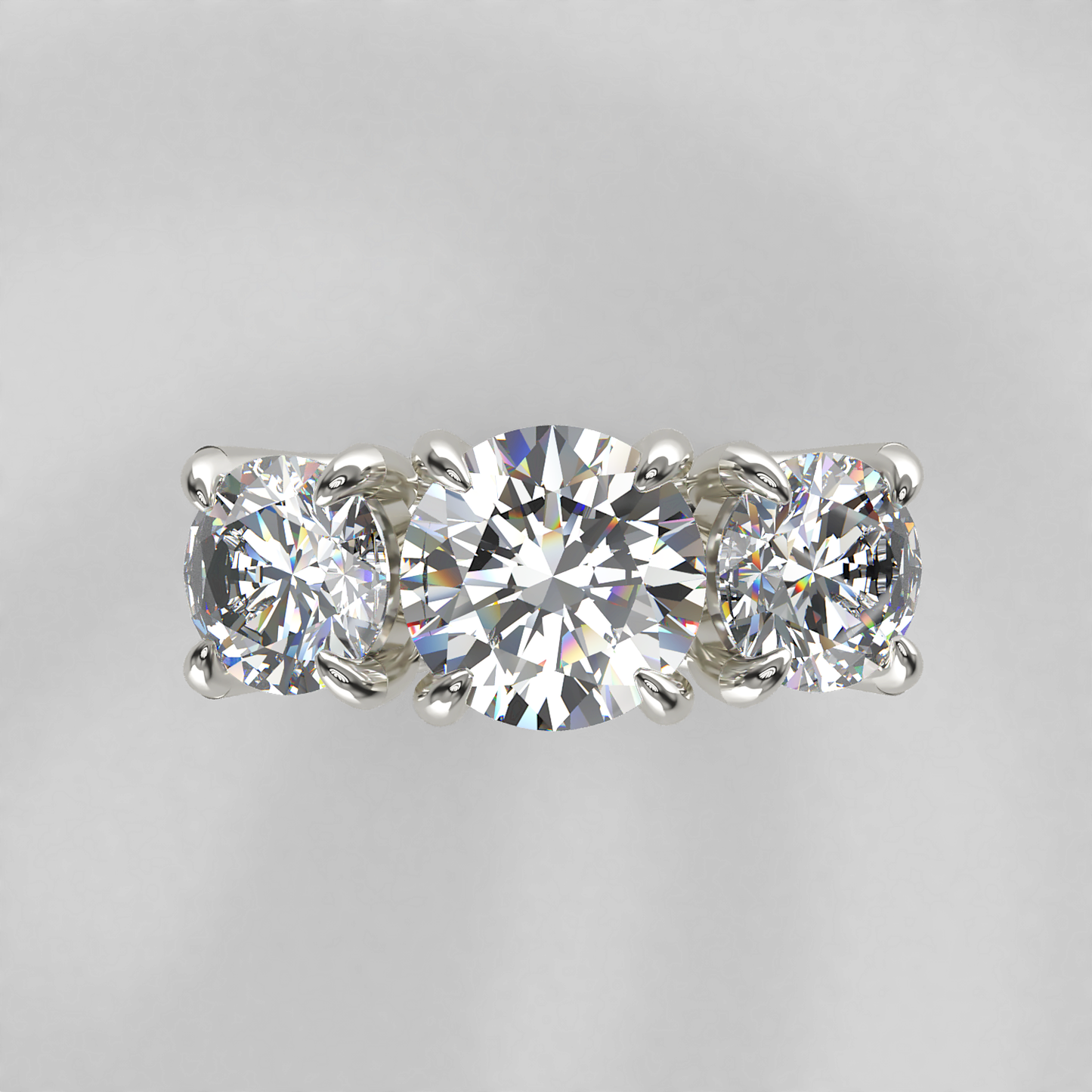 Incandescent:  Vintage Diamond Trilogy Engagement Ring