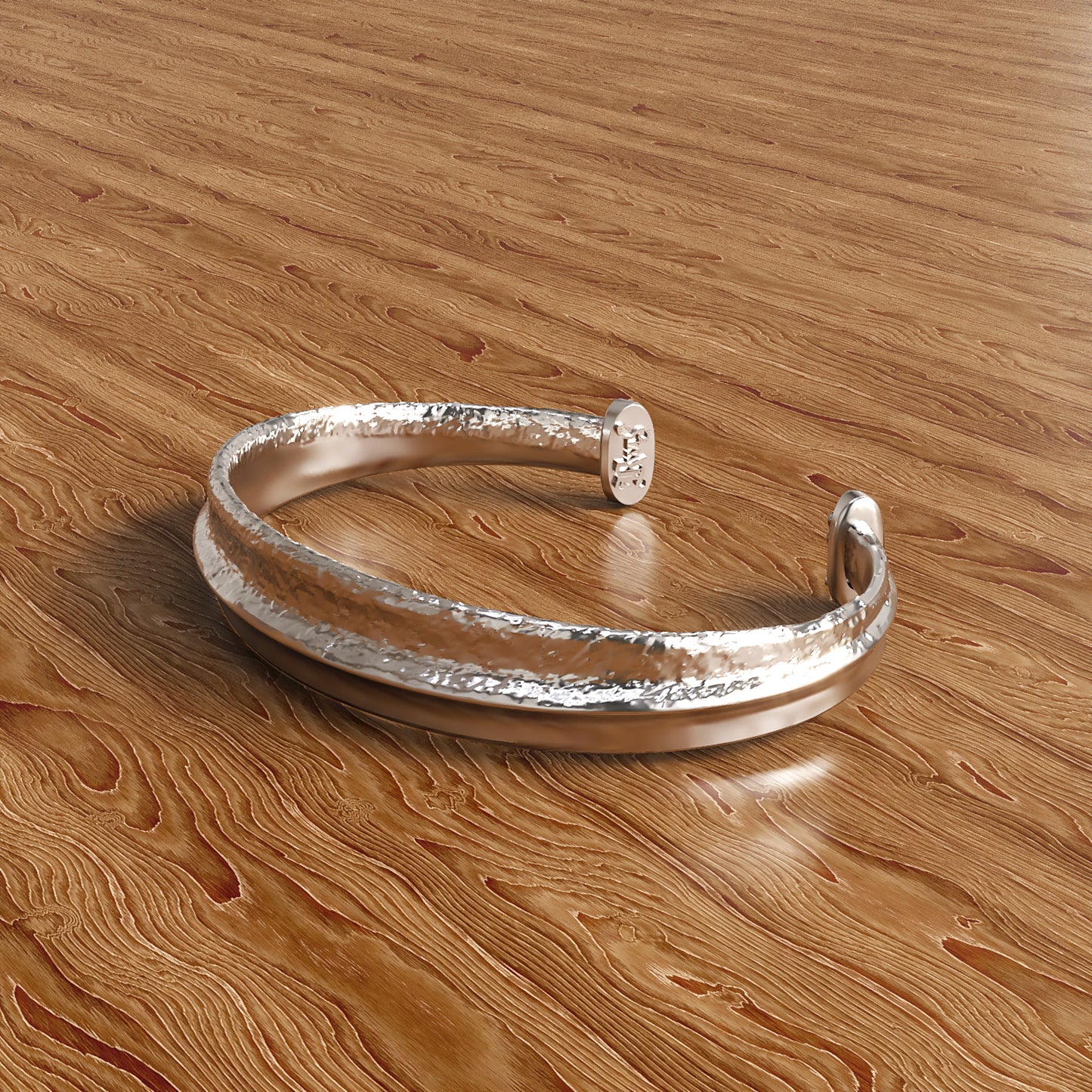 Rough with the Smooth: Men's Sterling Silver Bracelet