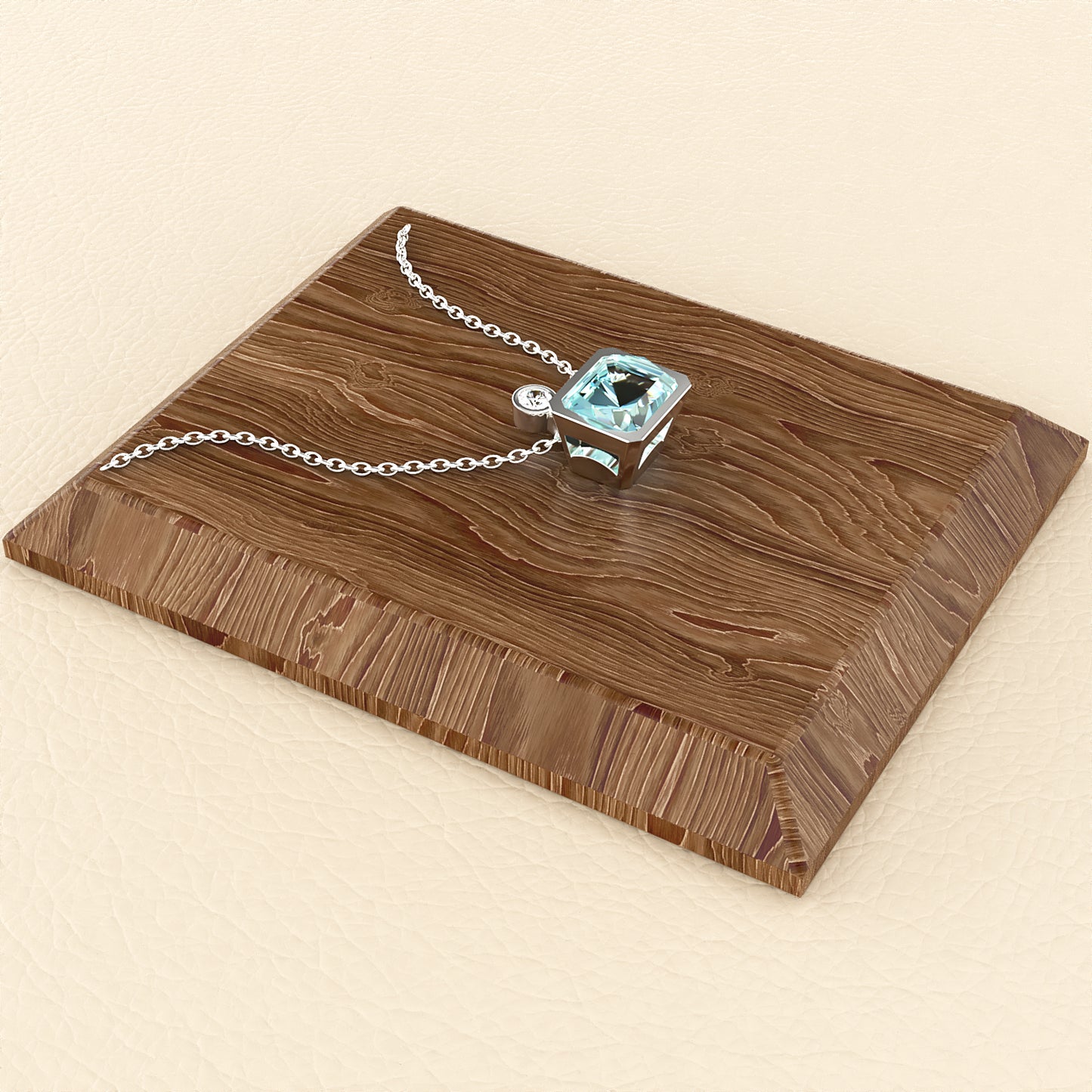 Ella: 9ct White Gold Aquamarine Pendant