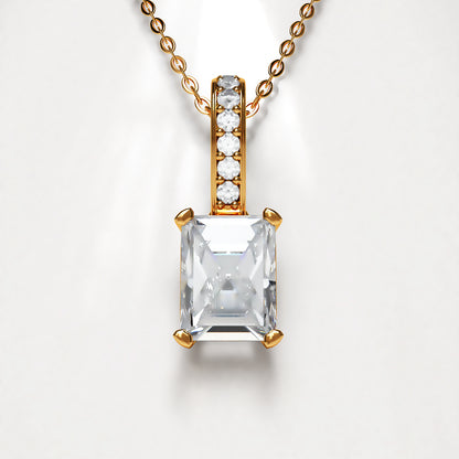 Prime: Platinum Emerald Cut Diamond Pendant