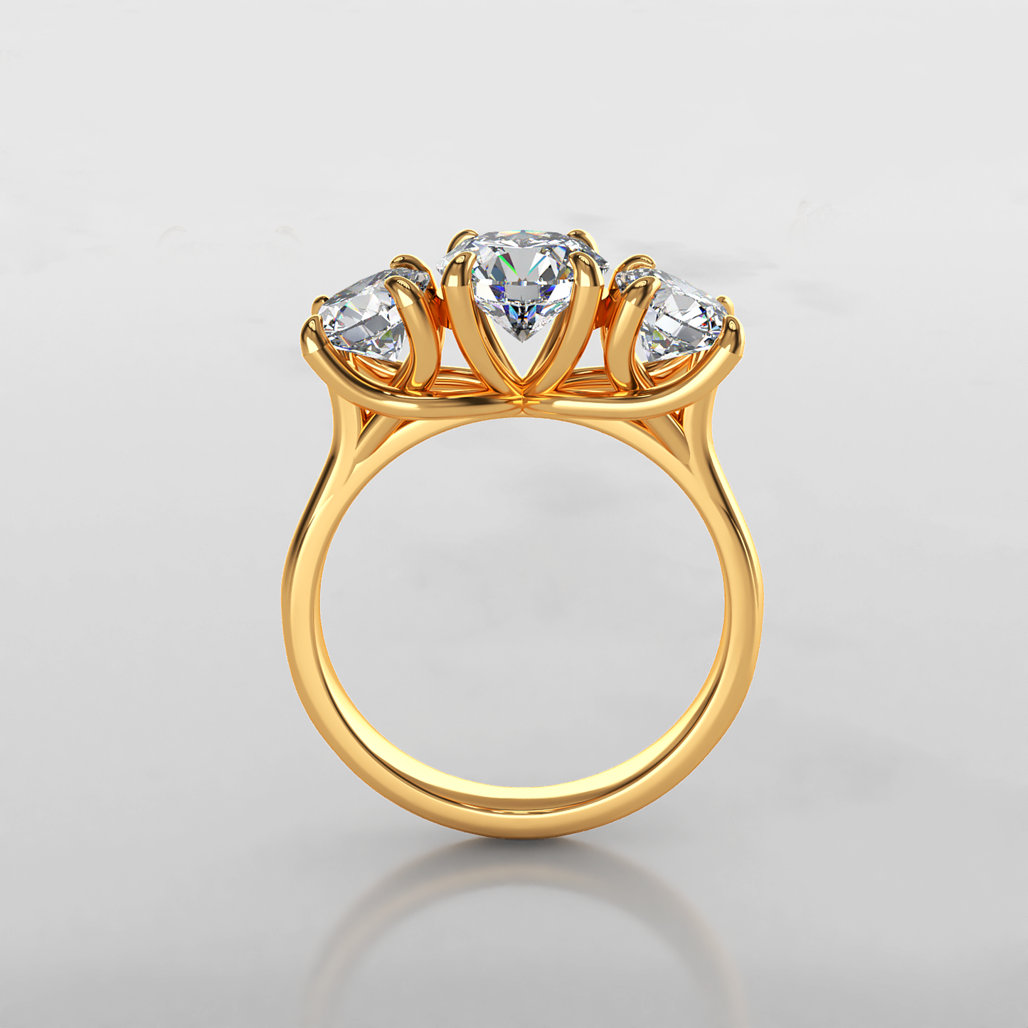 Incandescent:  Vintage Diamond Trilogy Engagement Ring