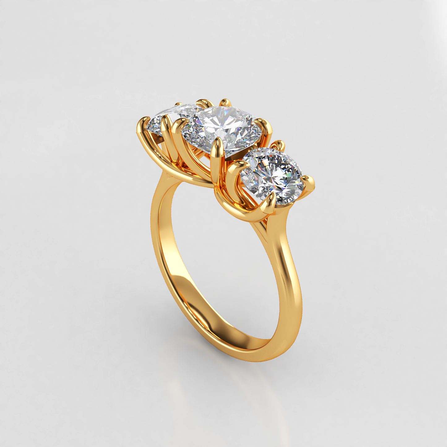 Incandescent:  Vintage Diamond Trilogy Engagement Ring