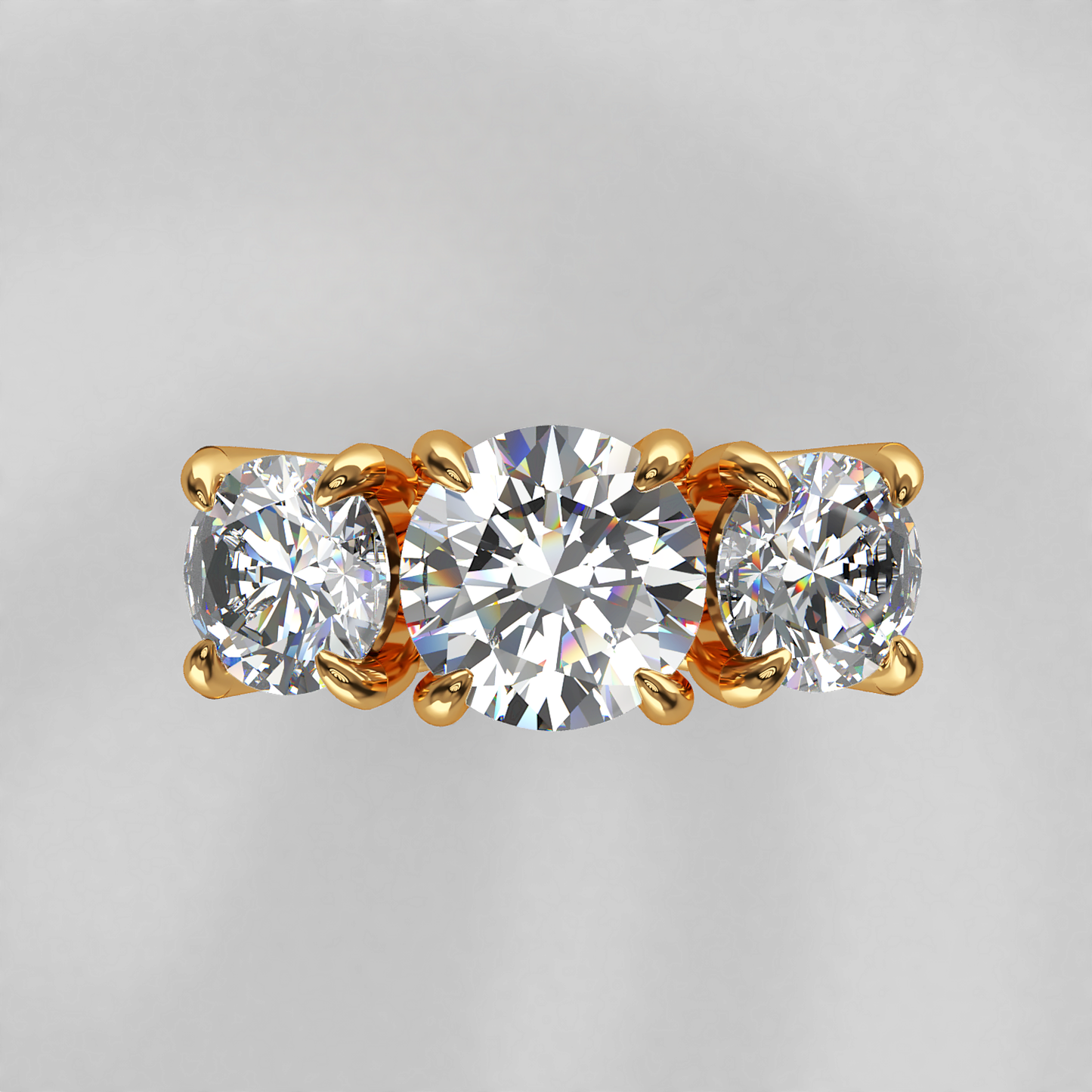 Incandescent:  Vintage Diamond Trilogy Engagement Ring