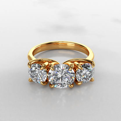 Incandescent:  Vintage Diamond Trilogy Engagement Ring