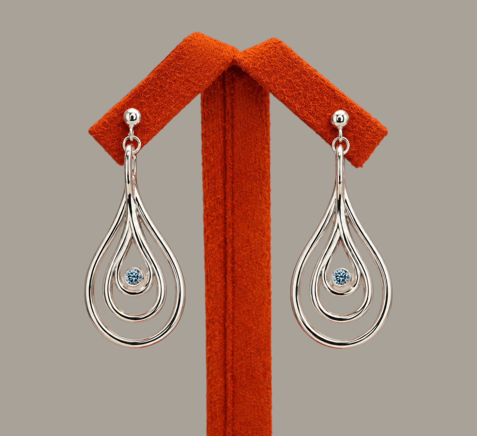 Carreg Las sterling silver drop earrings with blue lab-grown diamonds