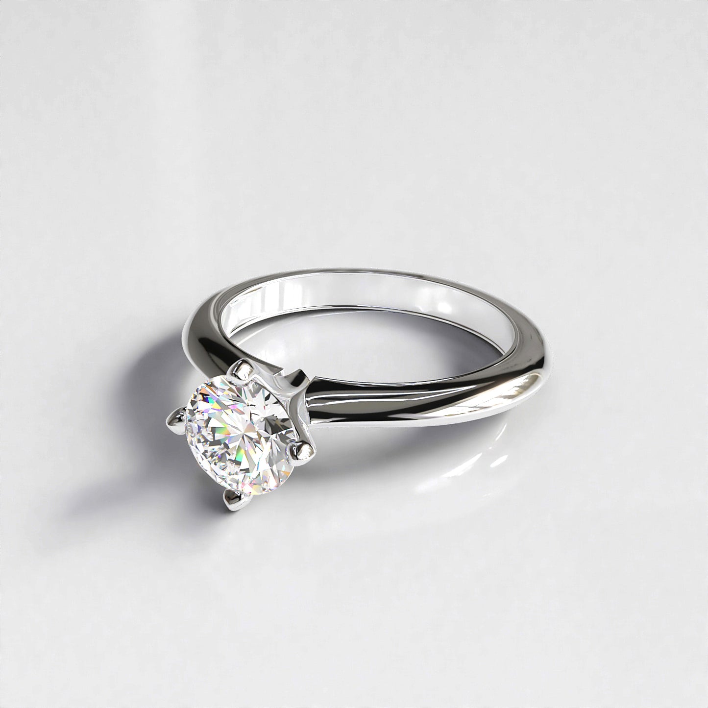 Clara: Four Claw 1ct Round Diamond Engagement ring in 18ct Rose Gold with Platinum Collet