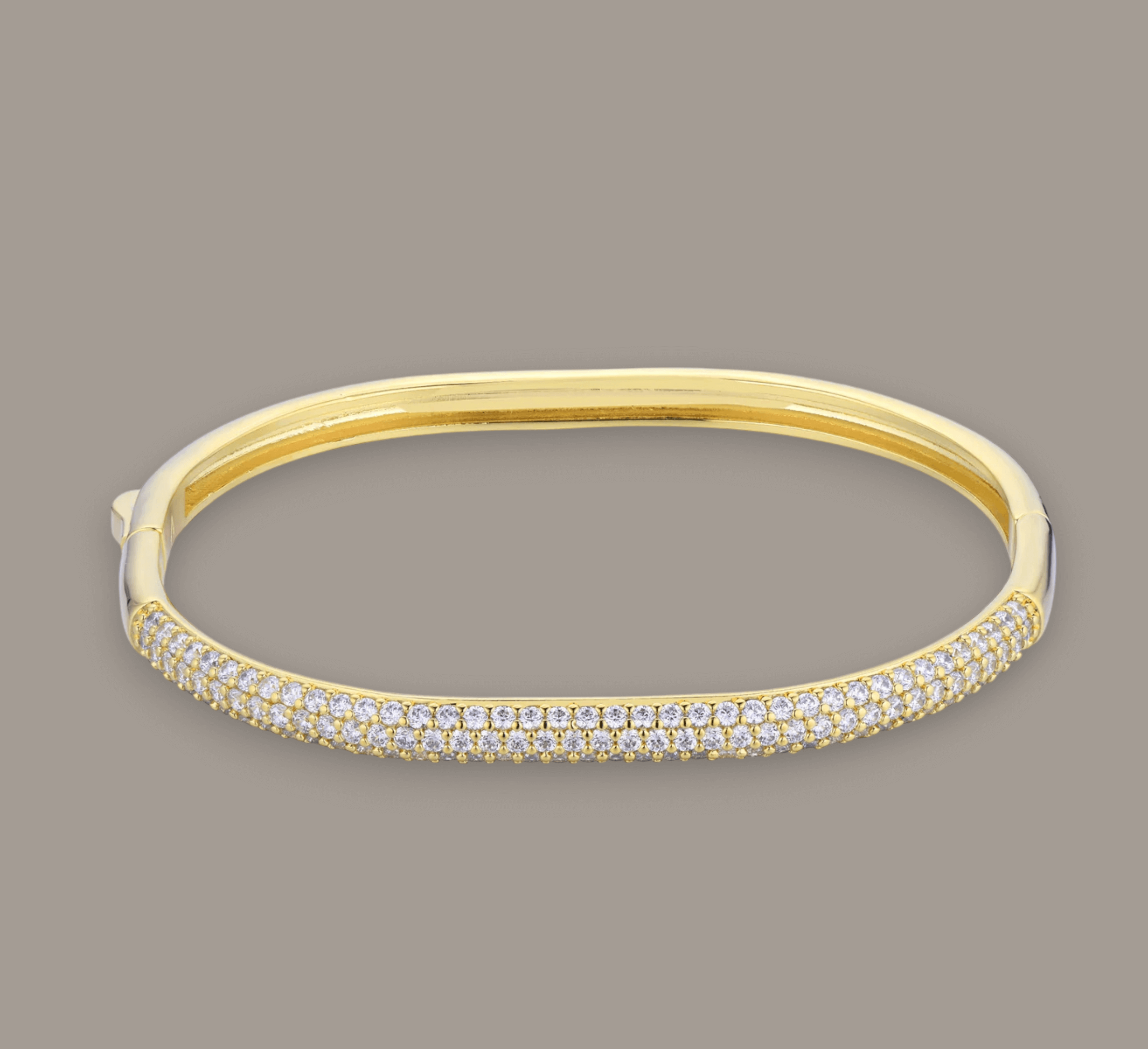 Soft Square Bangle Stone-Set