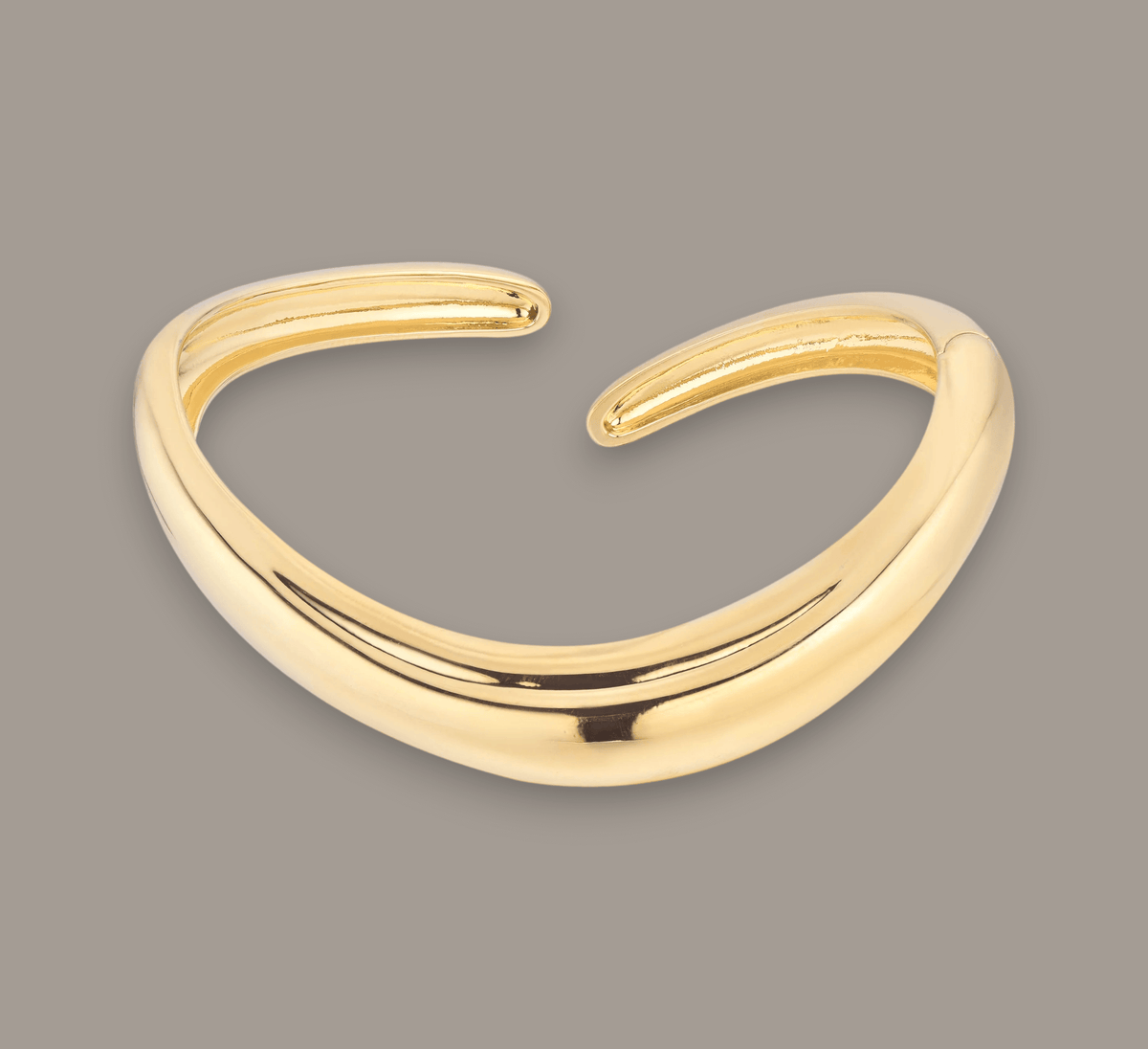 Soft Wave Hinged Bangle | Gold Cuff Bracelet | Neil Rayment Goldsmiths