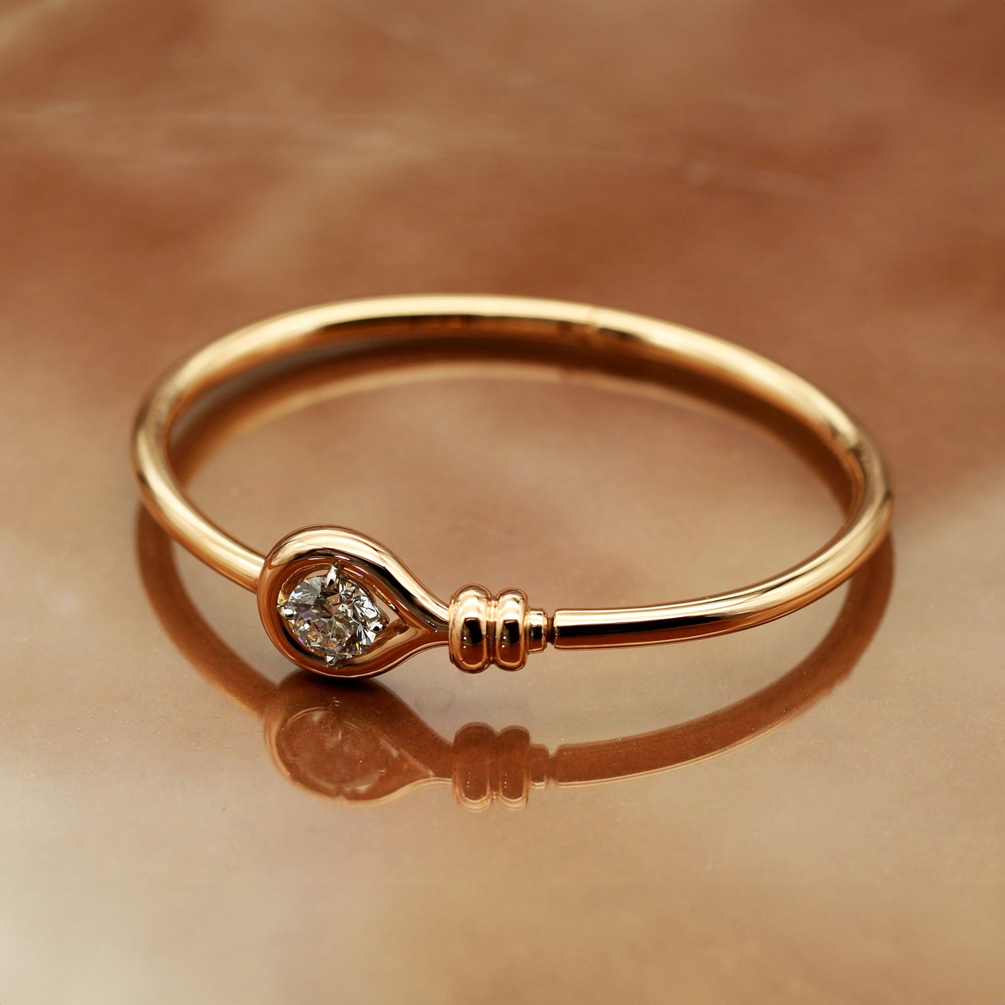 Contemporary 18ct Rose Gold Bangle - Neil Rayment Goldsmiths