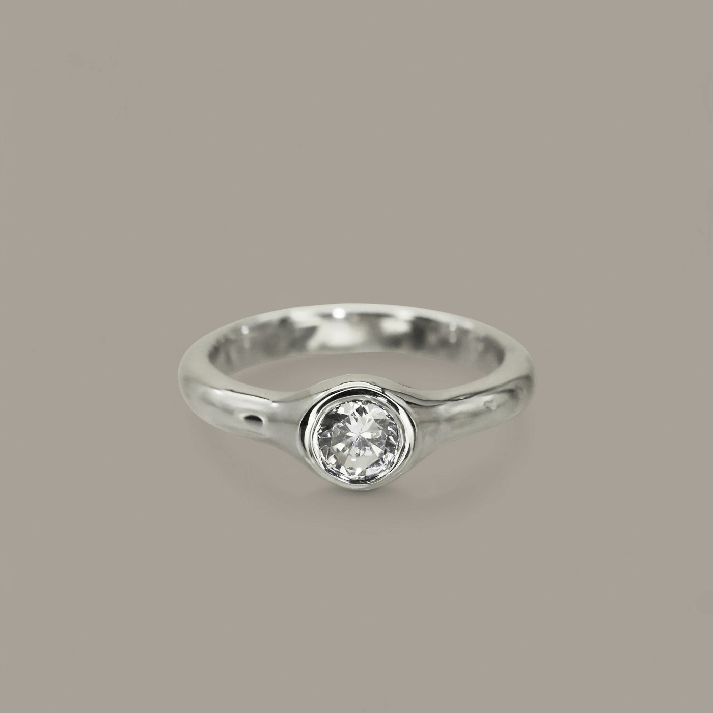 Astra' Flush Set Solitaire Diamond Engagement Ring