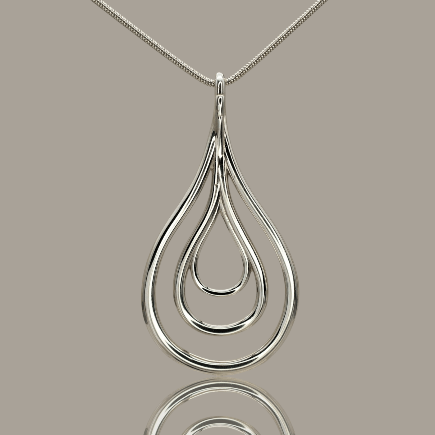 Large Fossil Pendant Snake Chain