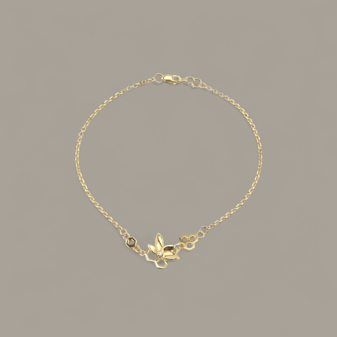 Flower and Honeycomb Bracelet - Neil Rayment Goldsmiths