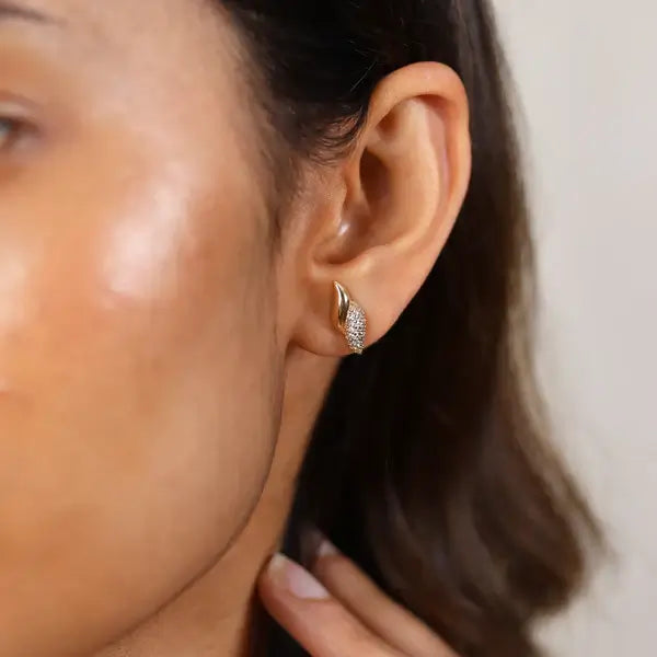 Soft Twisted Studs Stone-Set