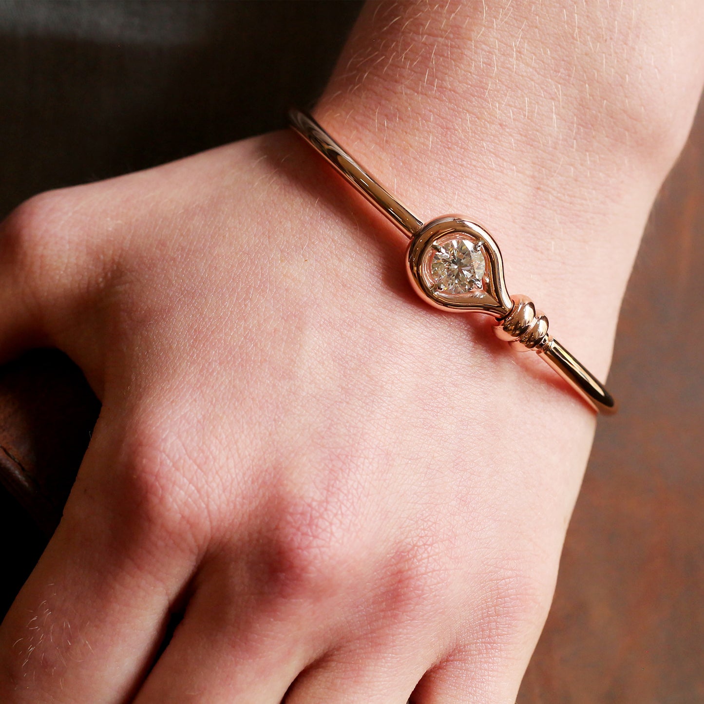 Contemporary 18ct Rose Gold Bangle - Neil Rayment Goldsmiths