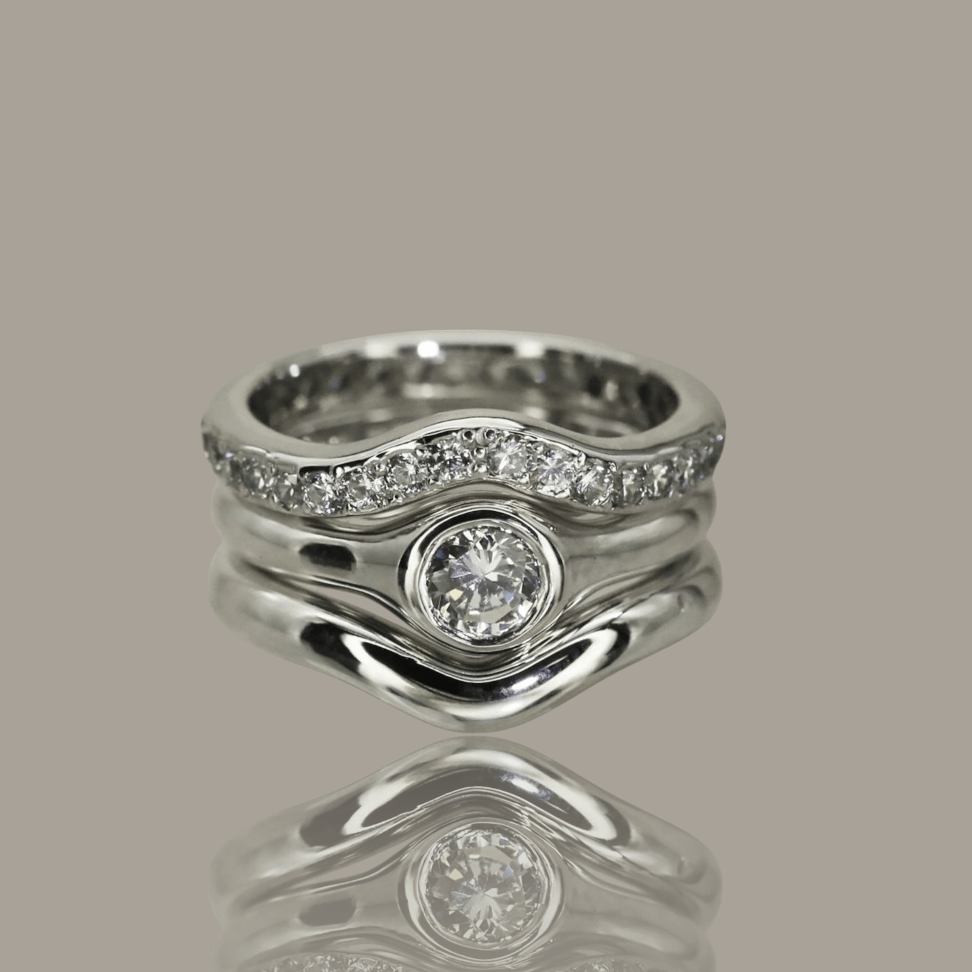 Astra' Flush Set Solitaire Diamond Engagement Ring