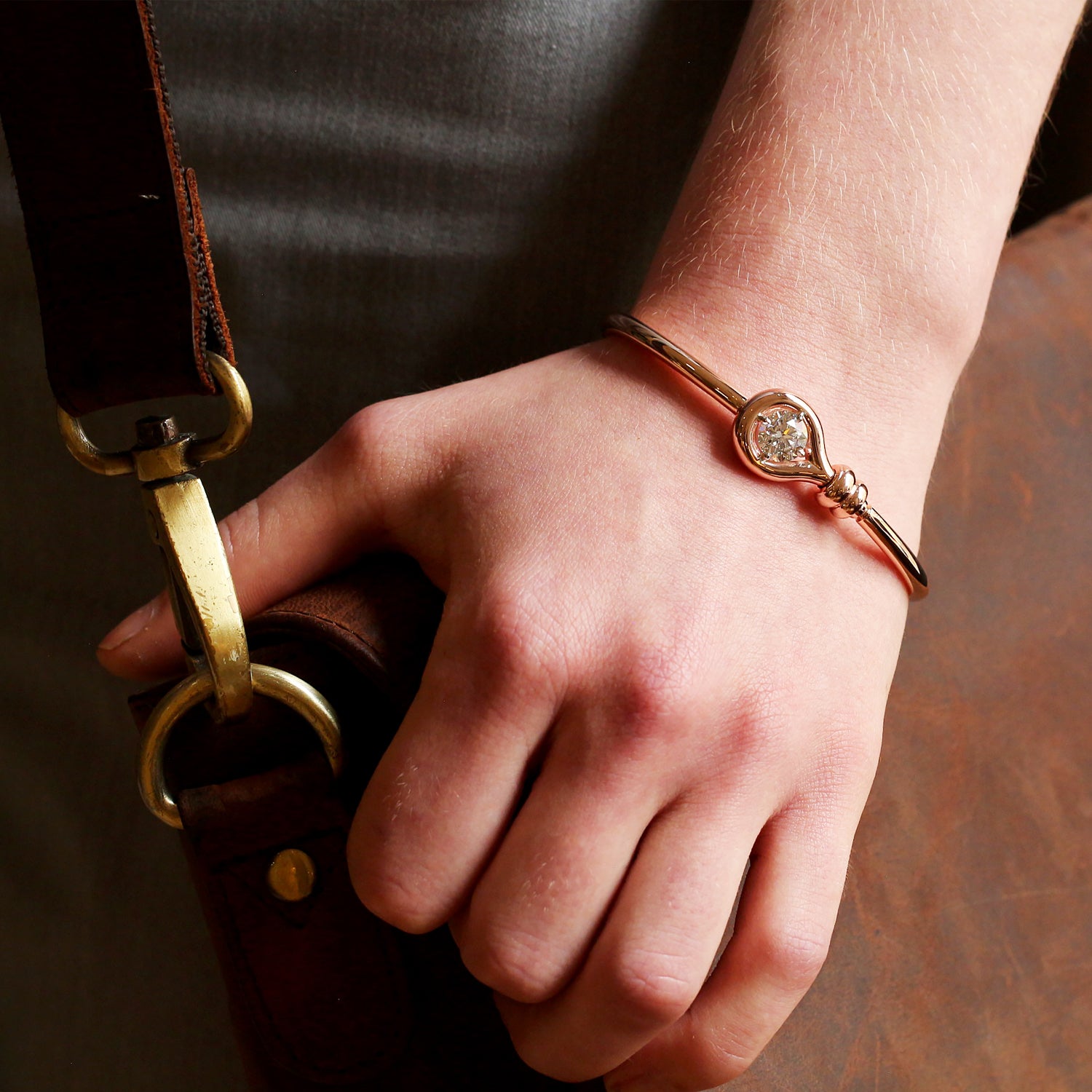 Contemporary 18ct Rose Gold Bangle - Neil Rayment Goldsmiths