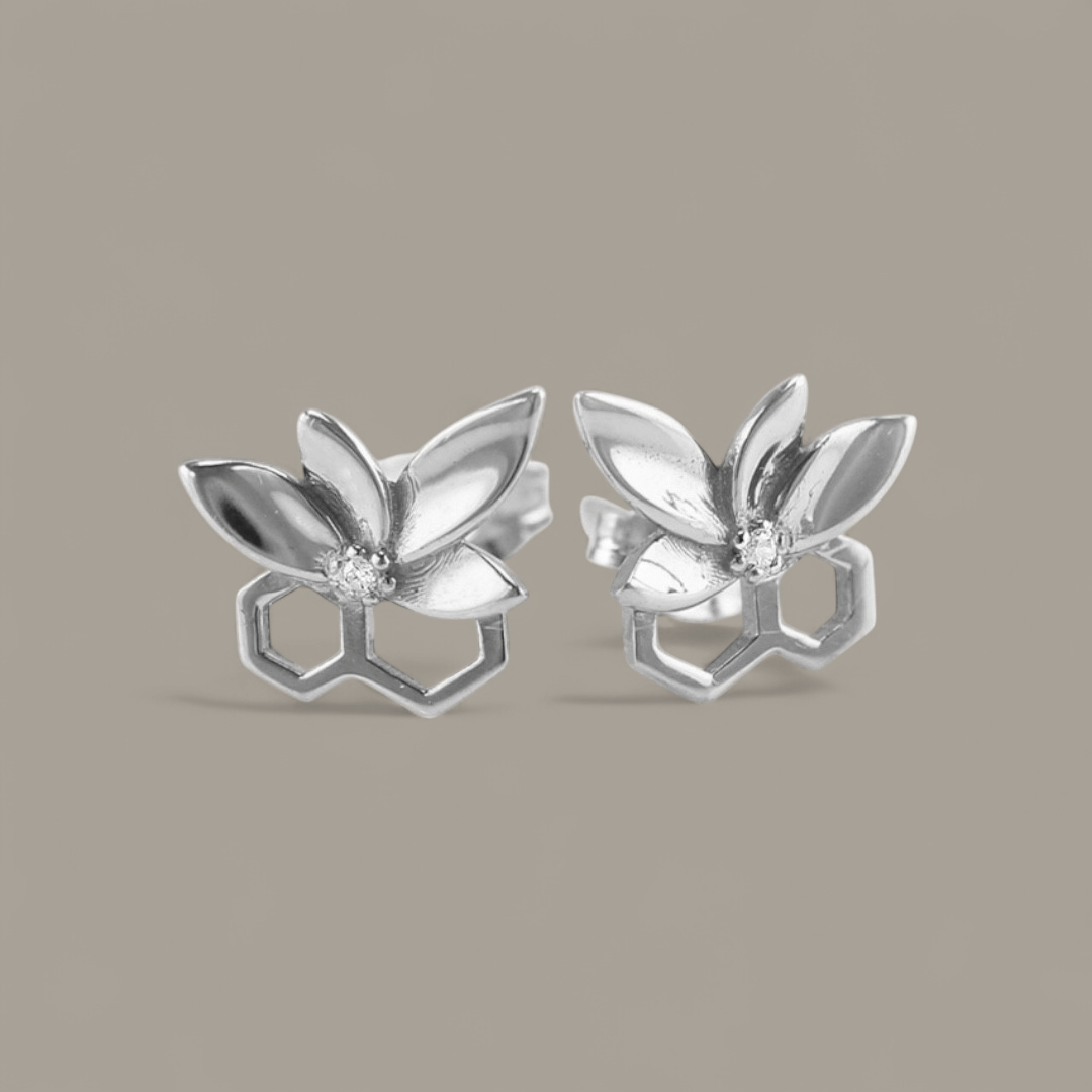 Flower Diamond Studs - Neil Rayment Goldsmiths