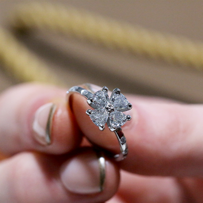 Unique Four-Leaf Clover Lab Grown Diamond Ring