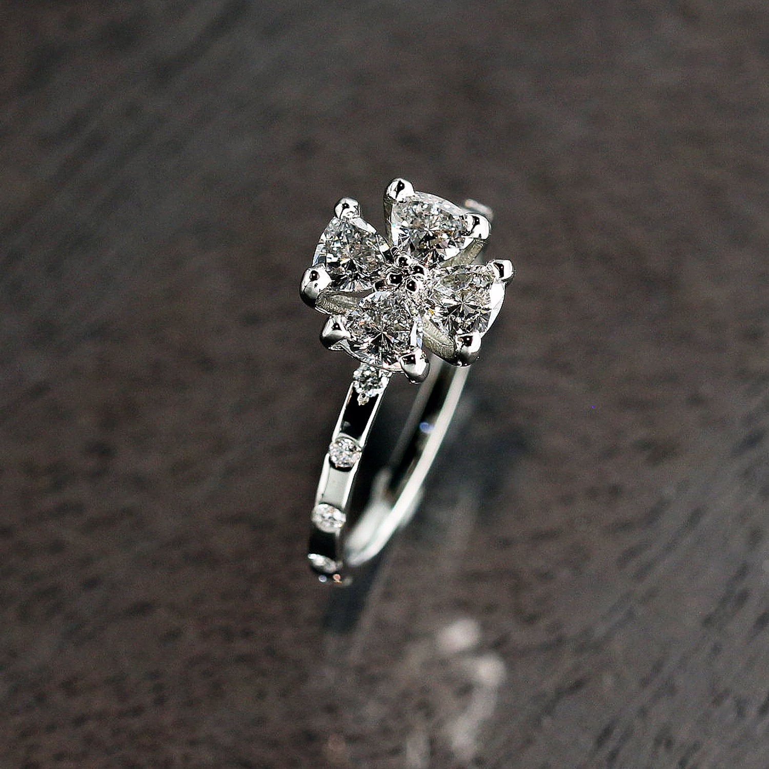 Unique Four-Leaf Clover Lab Grown Diamond Ring - Neil Rayment Goldsmiths