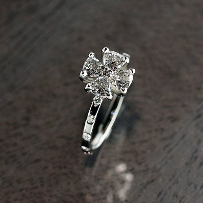 Unique Four-Leaf Clover Lab Grown Diamond Ring - Neil Rayment Goldsmiths