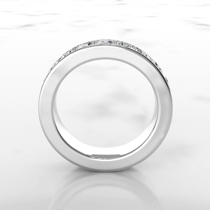 Serene: 18ct White Gold Channel Set Diamond Wedding Band - Neil Rayment Goldsmiths