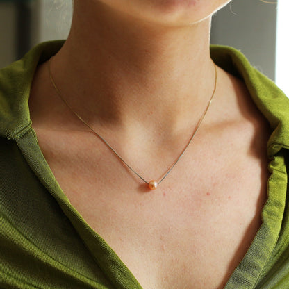 Midsummer Night's Pearl Collection: Desdemona Pendant - Ethereal Peach Pearl Pendant - Neil Rayment Goldsmiths