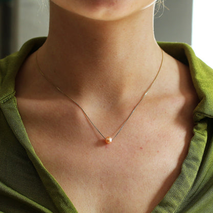 Midsummer Night's Pearl Collection: Desdemona Pendant - Ethereal Peach Pearl Pendant - Neil Rayment Goldsmiths