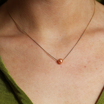 Midsummer Night's Pearl Collection: Desdemona Pendant - Ethereal Peach Pearl Pendant - Neil Rayment Goldsmiths